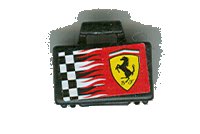 LEGO part Minifigure, Utensil Briefcase with Checkered Ferrari Logo Pattern on Both Sides (Stickers) 4449pb01