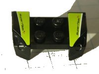 LEGO onderdeel Vehicle, Mudguard 2 x 4 with Headlights Overhang with 'SuperFast' on Lime, White, and Black Pattern on Both Sides (Stickers) - Set 8119 44674pb08
