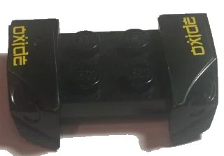 LEGO onderdeel Vehicle, Mudguard 2 x 4 with Headlights Overhang with Yellow 'oxide' Pattern on Both Sides (Stickers) - Set 8681 (44674pb26)