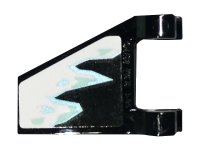LEGO onderdeel Flag 2 x 2 Trapezoid with White, Metallic Light Blue, and Light Aqua Ice Pattern 2 (Sticker) - Set 70678 44676pb051