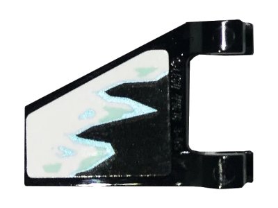LEGO onderdeel Flag 2 x 2 Trapezoid with White, Metallic Light Blue, and Light Aqua Ice Pattern 2 (Sticker) - Set 70678 (44676pb051)