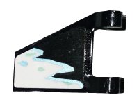LEGO onderdeel Flag 2 x 2 Trapezoid with White, Metallic Light Blue, and Light Aqua Ice Pattern 1 (Sticker) - Set 70678 44676pb052