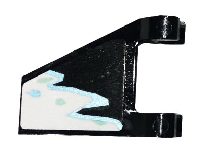 LEGO onderdeel Flag 2 x 2 Trapezoid with White, Metallic Light Blue, and Light Aqua Ice Pattern 1 (Sticker) - Set 70678 (44676pb052)