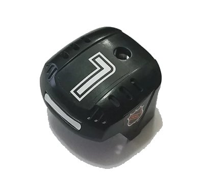 LEGO onderdeel Sports Hockey Helmet with NHL Logo Both Sides, White Number 7 and White Stripe Pattern (Stickers) - Set 3544 (44790pb07)