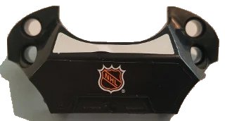 LEGO onderdeel Sports Hockey Chest Protector with NHL Logo on Black Background and White Stripe Pattern (Stickers) - Set 3543 (44791pb04)
