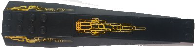 LEGO part Wedge 16 x 4 Triple Curved with Reinforcements with Atlantis Pattern (Sticker) - Set 8058 (45301pb012)
