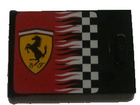 LEGO part Container, Cupboard 2 x 3 x 2 Door with Checkered Flag and Ferrari Logo Pattern Left (Sticker) - Sets 8654 / 8672 (4533pb009L)