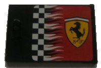 LEGO part Container, Cupboard 2 x 3 x 2 Door with Checkered Flag and Ferrari Logo Pattern Right (Sticker) - Sets 8185 / 8654 / 8672 4533pb009R