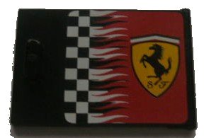 LEGO onderdeel Container, Cupboard 2 x 3 x 2 Door with Checkered Flag and Ferrari Logo Pattern Right (Sticker) - Sets 8185 / 8654 / 8672 (4533pb009R)