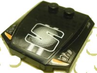 LEGO part Wedge 4 x 4 x 2/3 Triple Curved with 'S' and Headlights Pattern on Both Sides (Stickers) - Set 8658 45677pb030