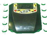 LEGO part Wedge 4 x 4 x 2/3 Triple Curved with '96' on Yellow and Black Checkered Pattern (Sticker) - Set 8648 45677pb035