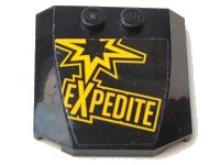 LEGO part Wedge 4 x 4 x 2/3 Triple Curved with Yellow 'EXPEDITE' Pattern (Sticker) - Set 60113 45677pb094