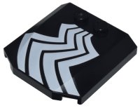 LEGO part Wedge 4 x 4 x 2/3 Triple Curved with White Zigzag Lines Pattern Side B 45677pb154b