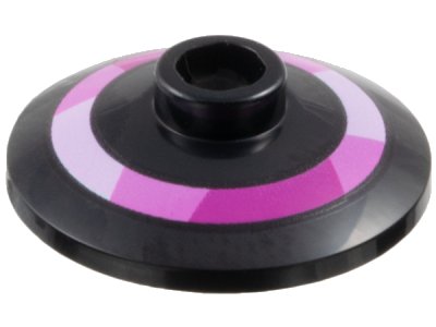 LEGO onderdeel Dish 2 x 2 Inverted (Radar) with Bright Pink, Dark Pink, and Magenta Ring Pattern (4740pb034)