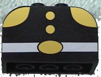 LEGO part Slope, Curved 4 x 2 x 2 Double with 4 Studs with Fireman Torso Pattern 4744px33