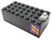 LEGO part Electric 9V Battery Box Small with Yellow '11' on Purple Background Pattern on Both Sides (Stickers) - Sets 3038 / 8266 4760c01pb09