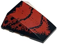 LEGO part Wedge 4 x 4 Triple Curved No Studs with Red Scales Pattern 47753pb003