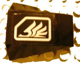 LEGO onderdeel Wedge 4 x 4 Triple Curved No Studs with White Quad Wing on Black Background Pattern (Sticker) - Set 8106 (47753pb011)