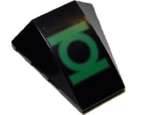 LEGO part Wedge 4 x 4 Triple Curved No Studs with Green Lantern Logo Pattern 47753pb076
