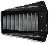 LEGO part Wedge 4 x 4 Triple Curved No Studs with Vents and Barbed Wire Lines Pattern (Stickers) - Set 8158 47753pb084