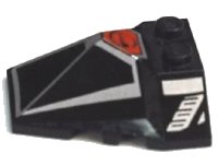 LEGO part Wedge 4 x 4 x 1 1/3 Pyramid Center with Red / Silver Pattern 47757pb01