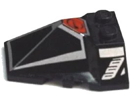 LEGO onderdeel Wedge 4 x 4 x 1 1/3 Pyramid Center with Red / Silver Pattern (47757pb01)
