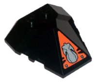 LEGO part Wedge 4 x 4 x 1 1/3 Pyramid Center with Head in Orange Triangle Pattern (Sticker) - Set 8101 47757pb14