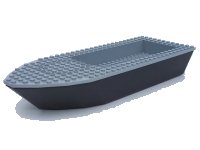 LEGO part Boat, Hull Unitary 32 x 12 x 4, Base with Light Bluish Gray Boat Hull Unitary 32 x 12 x 4, Top (47859 / 47858) 47859c01