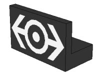 LEGO part Panel 1 x 2 x 1 with Train Logo White Large Pattern (Sticker) - Set 4537 4865p02