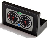LEGO part Panel 1 x 2 x 1 with Two Gauges and 'km/h' and 'RPM' Pattern (Sticker) - Set 8422 4865pb048