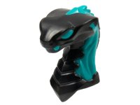 LEGO onderdeel Minifigure, Head, Modified Snake, Cobra with Closed Mouth with Molded Dark Turquoise Eyes, Fangs, and Flames on Closed Hood Pattern 49588pb02