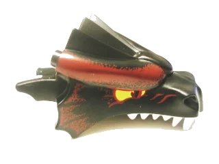 LEGO onderdeel Dragon Head (Fantasy Era) Jaw Upper with Dark Red Scales and Yellow Eyes Pattern (50108pb02)