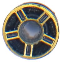 LEGO onderdeel Wheel 11mm D. x 6mm with 5 Spokes with Gold Outline Pattern 50944pb02