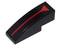 LEGO onderdeel Slope, Curved 3 x 1 with Red Line and Triangle Pattern (Sticker) - Sets 70905 / 70907 / 70917 50950pb106