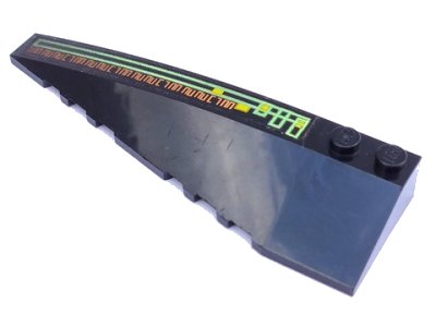 LEGO onderdeel Wedge 10 x 3 Left with Light Bars and Alien Characters Pattern (Sticker) - Set 7693 (50955pb006)