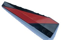 LEGO part Wedge 10 x 3 Right with Red Stripe Pattern 50956pb023