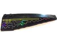 LEGO part Wedge 10 x 3 Right with Iridescent Mirrored Circuit Pattern (Sticker) - Set 7645 50956pb024