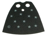 LEGO part Minifigure Cape Cloth, Standard - Starched Fabric - 4.0cm Height with Light Gray Stars and Copyright Symbol Pattern 522px1