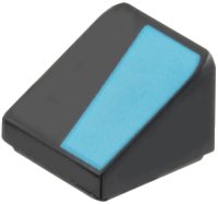 LEGO onderdeel Slope 30 1 x 1 x 2/3 with Medium Azure Diagonal Stripe Pattern Model Left Side 54200pb143L