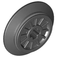 LEGO onderdeel Train Wheel RC, Spoked with Technic Axle Hole and Rubber Friction Band (55423c01)