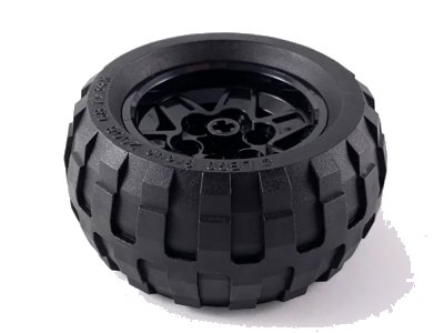 LEGO onderdeel Wheel 43.2mm D. x 26mm Technic Racing Small, 6 Pin Holes with Black Tire 68.7 x 34 R (56908 / 61480) (56908c02)