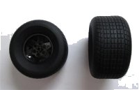 LEGO part Wheel 43.2mm D. x 26mm Technic Racing Small, 6 Pin Holes with Black Tire 81.6 x 44 R (56908 / 18450) 56908c03