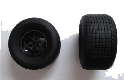 LEGO onderdeel Wheel 43.2mm D. x 26mm Technic Racing Small, 6 Pin Holes with Black Tire 81.6 x 44 R (56908 / 18450) (56908c03)