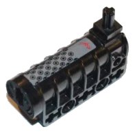 LEGO onderdeel Projectile Launcher, Cannon, Flat Bottom with Heat Shield on Dark Bluish Gray Background Pattern (Sticker) - Set 5985 57029c01pb02