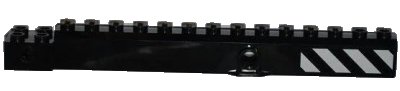 LEGO onderdeel Crane Arm Outside, Wide with Pin Hole at Mid-Point with Black and White Danger Stripes Pattern on Both Sides (Stickers) - Set 7213 (57779pb006)