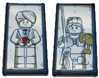 LEGO part Glass for Window 1 x 4 x 6 with Mirrored Quirinus Quirrell / Ron Weasley Pattern (Stickers) - Set 75954 57895pb056