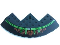 LEGO onderdeel Brick, Round Corner 10 x 10 with Slope 33 Edge, Axle Hole, Facet Cutout with Light Bars and Alien Characters Pattern (Stickers) - Set 7692 58846pb06