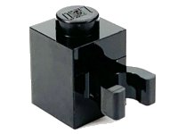 LEGO part Brick, Modified 1 x 1 with U Clip (Vertical Grip) - Solid Stud 60475a