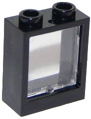LEGO part Window 1 x 2 x 2 Flat Front with Trans-Clear Glass (60592 / 60601) 60592c01