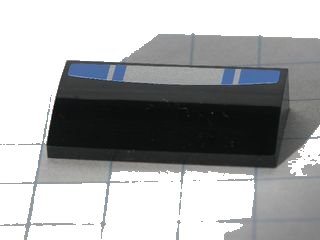 LEGO onderdeel Slope, Curved 2 x 4 x 2/3 without Bottom Tubes with Blue and Silver Pattern (Sticker) - Set 8120 (61068pb004)